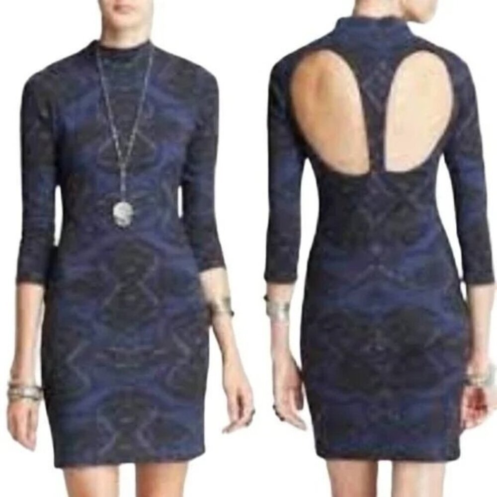 Free People Cute & Cozy in Midnight Combo Mini Dress